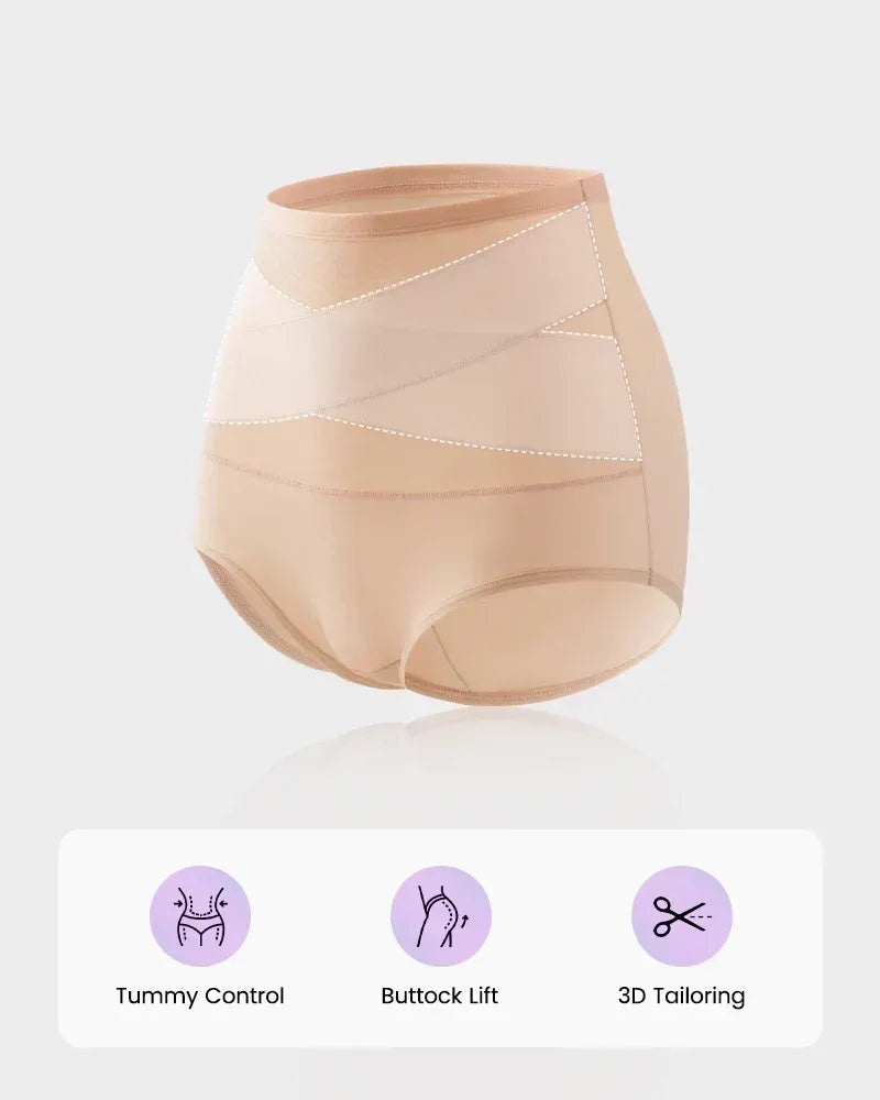 💟Plus-Size High-Waist Cross Tummy Control Panties🩲