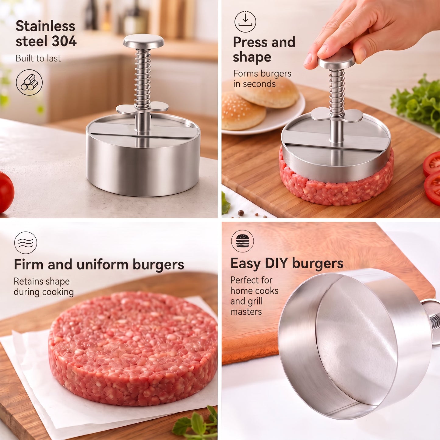 🍔 Stainless Steel Burger Press | How to Easily Make Perfect, Even Burger Patties