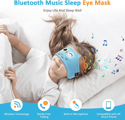 🔥HOT SALE 49% OFF🧒🎧Kids Bluetooth Sleep Mask Headband – 😴✨Super Soft Fleece With Thin Wireless Music Speakers for Travel Nap Bedtime