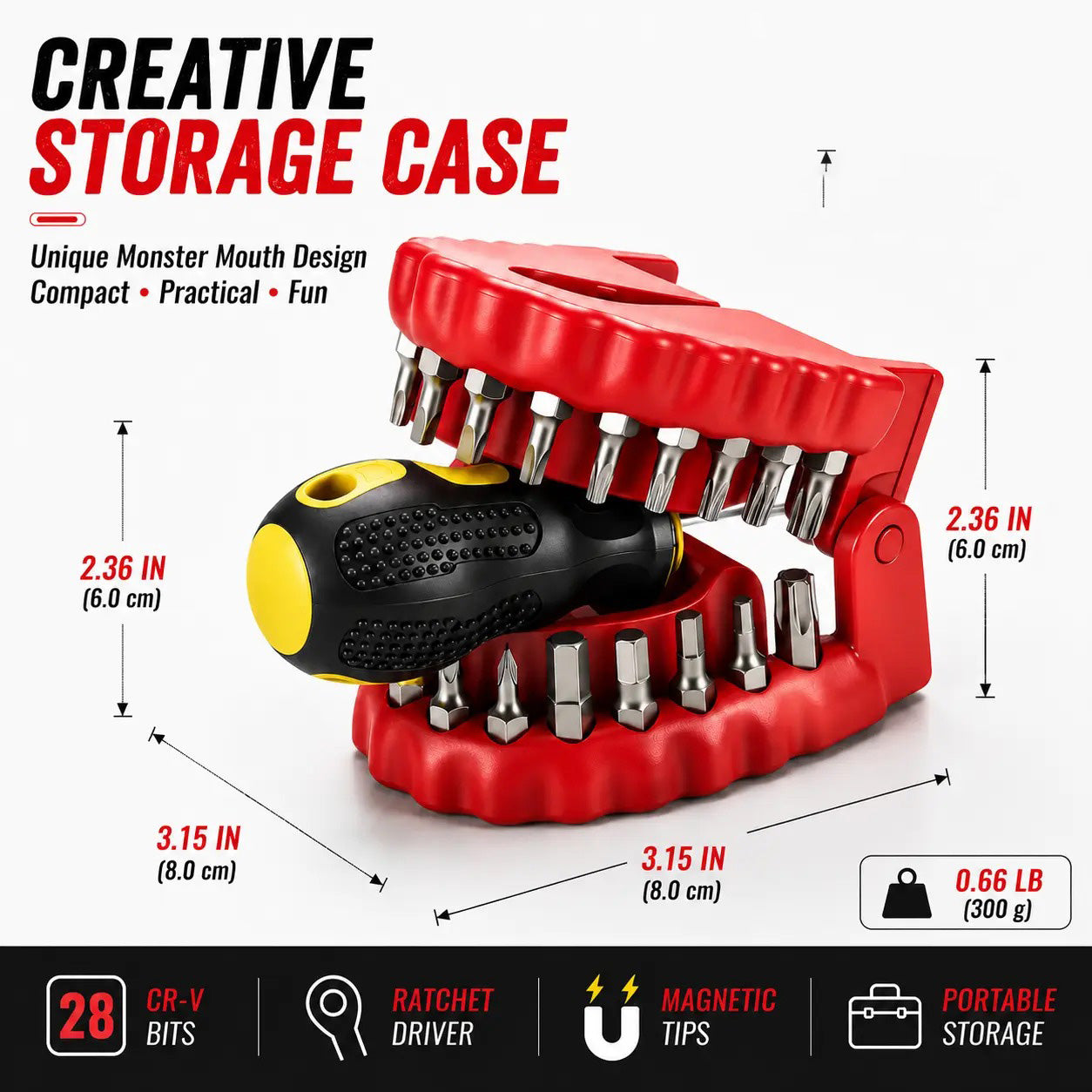 🛠️Tooth-Shaped Bit Holder – 28-Piece DIY Screwdriver Bit Set