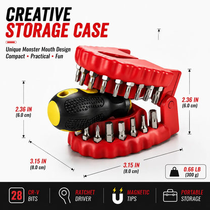 🛠️Tooth-Shaped Bit Holder – 28-Piece DIY Screwdriver Bit Set