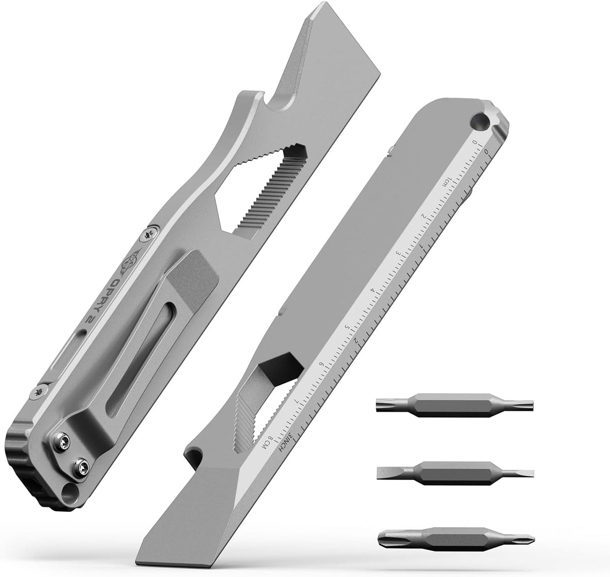 🔧 TC4 Titanium EDC Multitool with Pry Bar & Screwdriver Bits