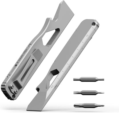 🔧 TC4 Titanium EDC Multitool with Pry Bar & Screwdriver Bits
