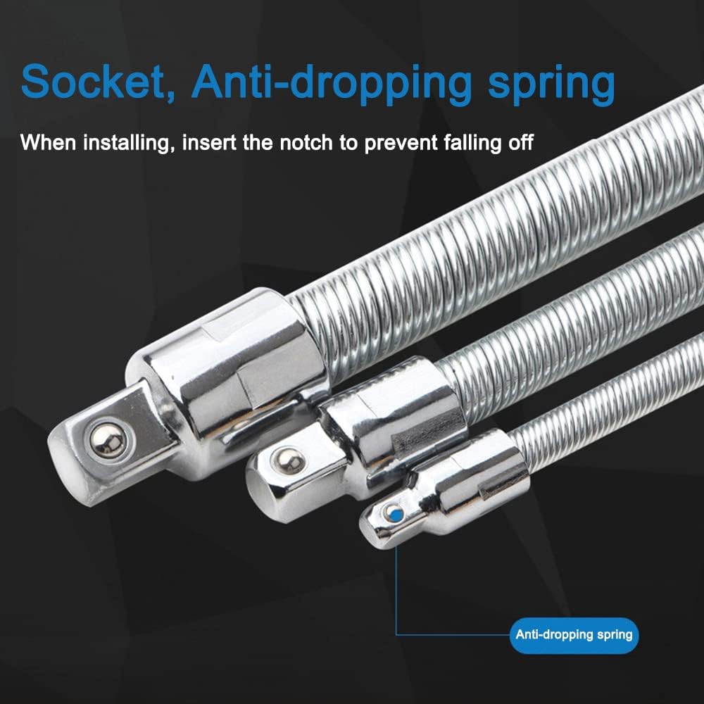 Flexible Socket Extension Rod – Heavy-Duty Bendable Drive Shaft Tool