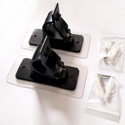 No Drill Clear Curtain Rod Brackets 4 Pcs Self-Adhesive Mount Nail Free Hangers for Bathroom, Bedroom, Hotel