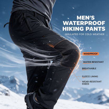 Men's Waterproof Pants Insulated Cold weather Hiking Winter Snow Ski Softshell Outdoor