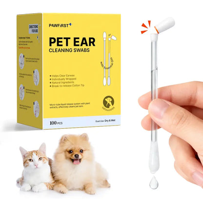 ✨Pet Ear Cleaning Swabs – 100 Pack, Gentle & Alcohol-Free for Dogs & Cats
