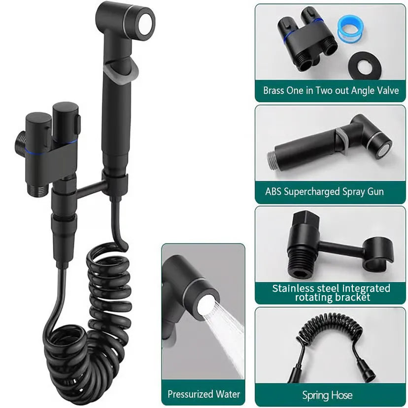 🔥 1-In-2-Handheld Out Dual Control Valve Bidet Sprayer for Toilet