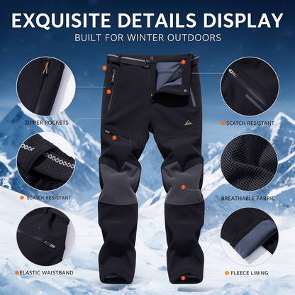 Men's Waterproof Pants Insulated Cold weather Hiking Winter Snow Ski Softshell Outdoor