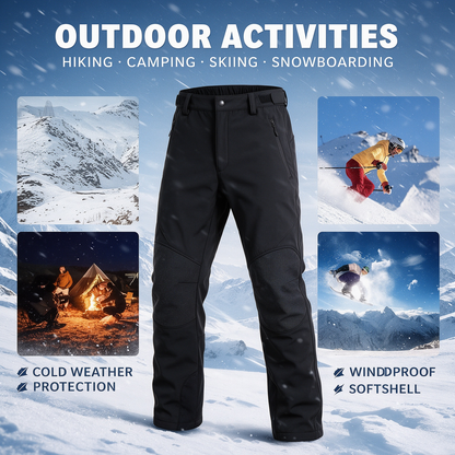 Men's Waterproof Pants Insulated Cold weather Hiking Winter Snow Ski Softshell Outdoor