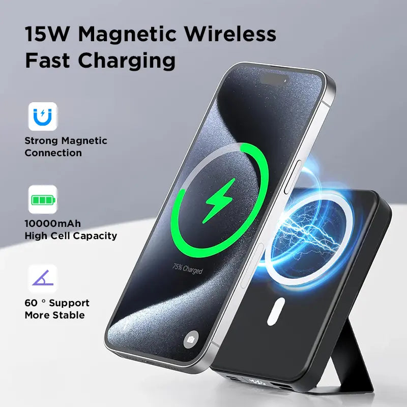 【Fathersdaygift】 10000mAh Magnetic Power Bank  Wireless Portable Charger with USB-C Cable LED Display for iPhone17/ 16/15/14/13/12/Pro/Pro Max Series