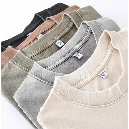 4 Pack Oversized Tshirts for Men Gym Vintage Heavyweight T Shirts Cotton Workout Acid Wash Baggy Tees