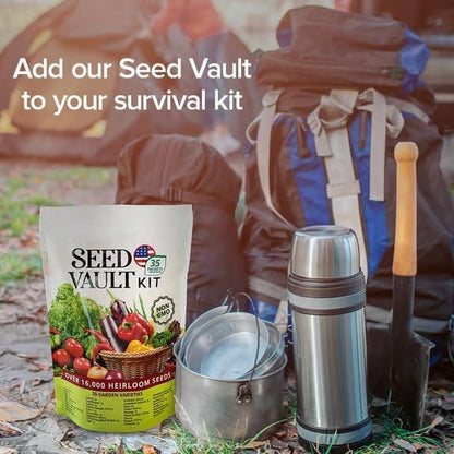 🔥LAST DAY 60% OFF🥦Ultimate Survival Seed Vault (15,000+ Seeds) | 35 Variety Pack🌿|