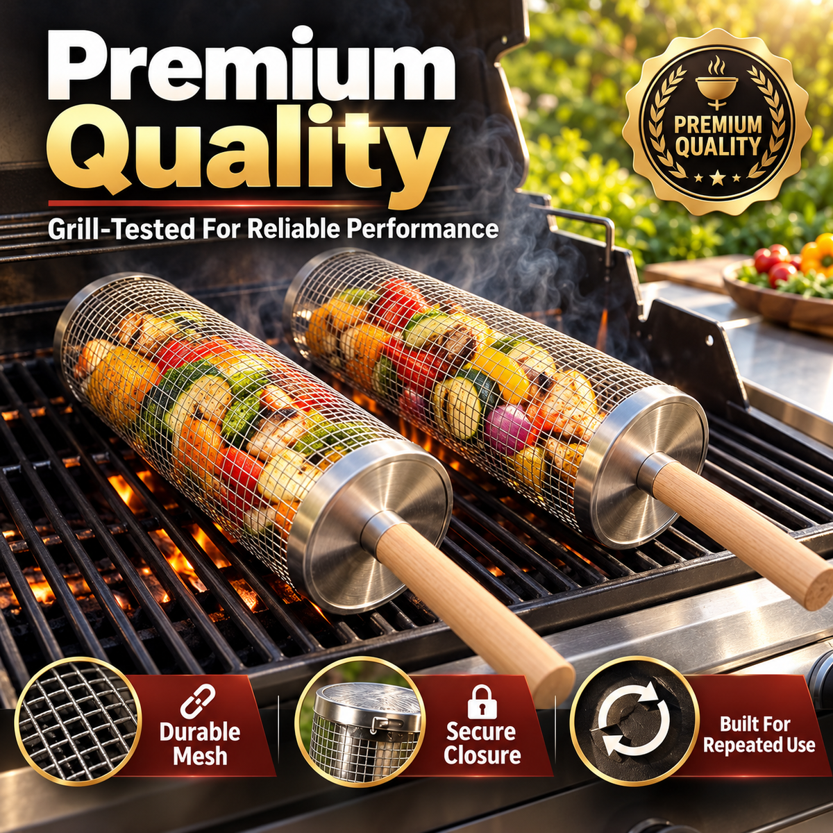 Rolling Grill Basket