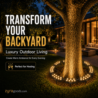 🌳💡 Ring-Shaped Solar Tree Lights – Weatherproof Outdoor Spotlights Ideal for Trees