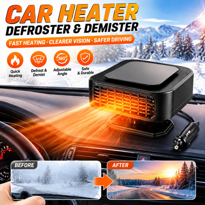 ✨Portable Car Heater Defroster with 360-Degree Rotating Base