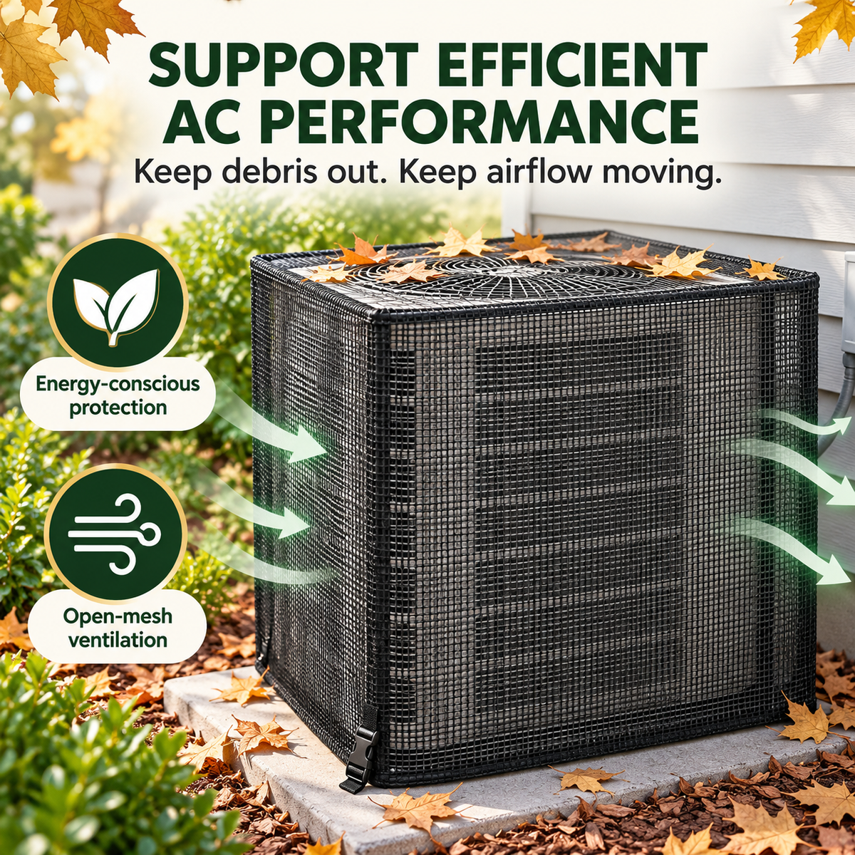 🌿 Breathable Outdoor AC Mesh Cover – Dust & Debris Protection