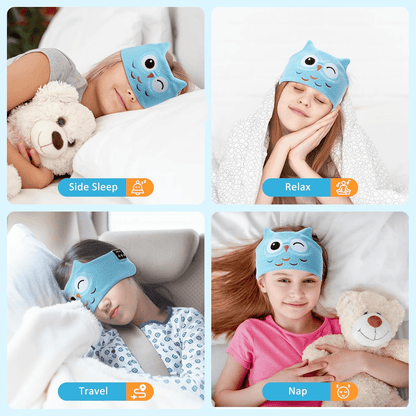 🔥HOT SALE 49% OFF🧒🎧Kids Bluetooth Sleep Mask Headband – 😴✨Super Soft Fleece With Thin Wireless Music Speakers for Travel Nap Bedtime
