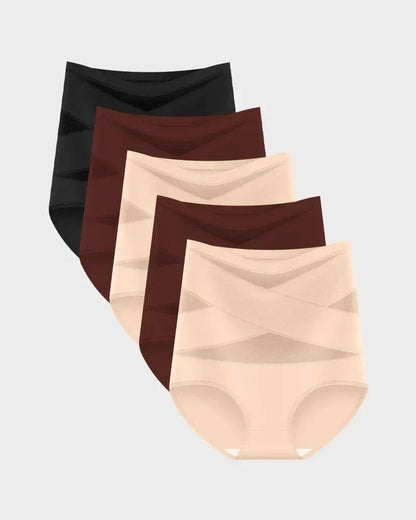💟Plus-Size High-Waist Cross Tummy Control Panties🩲