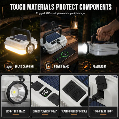 🔦 Solar LED Camping Lantern – Rechargeable, handheld & multifunctional ✨
