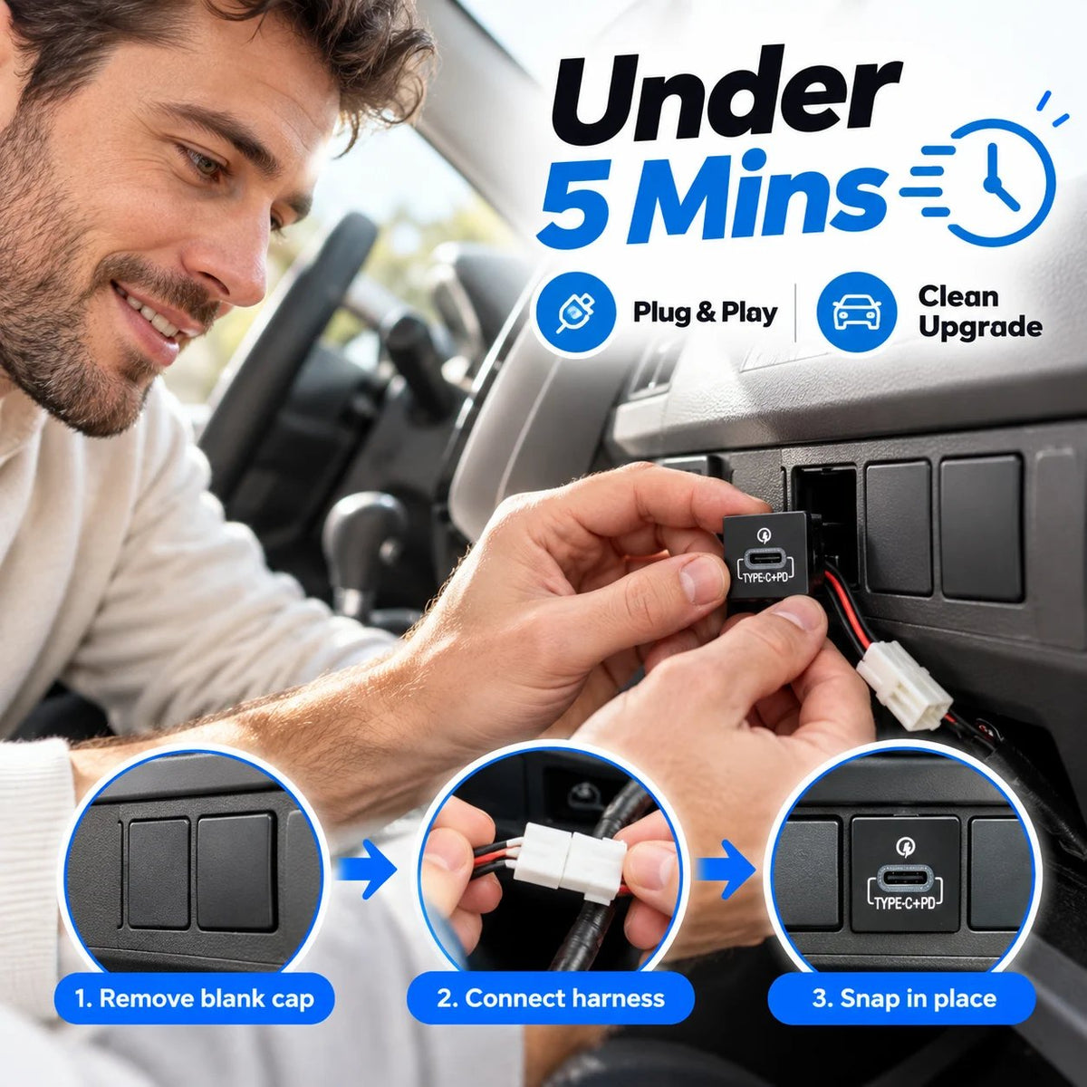 Direct Fit Car Charging Module - Plug & Play with Wiring Harness 🔌