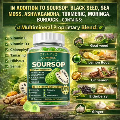 Soursop Gummies 20-in-1 Herbal Complex Capsules