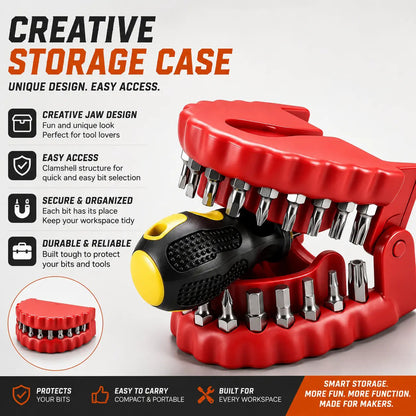 🛠️Tooth-Shaped Bit Holder – 28-Piece DIY Screwdriver Bit Set