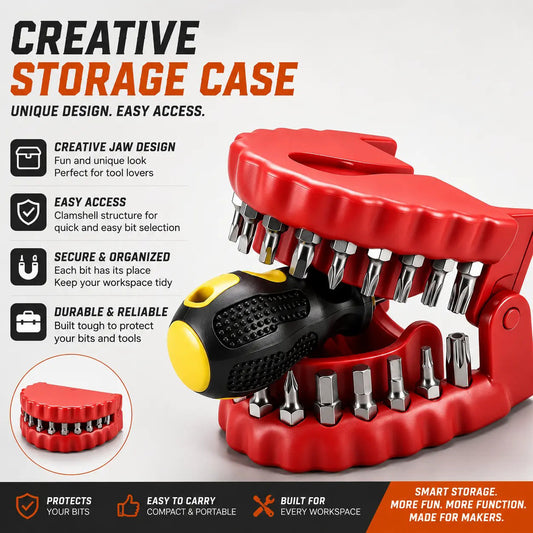 🛠️Tooth-Shaped Bit Holder – 28-Piece DIY Screwdriver Bit Set