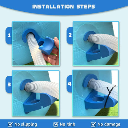 💧Upgraded Patented Pool Hose Holder for Above Ground Intex & Bestway Pipes-Blue
