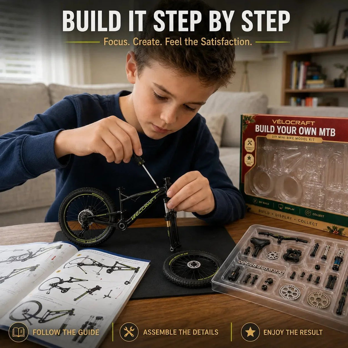 🎁🚲DIY Mountain Bike Model Kit- Build, Display & Collect(✨Buy 2 Free Shipping)