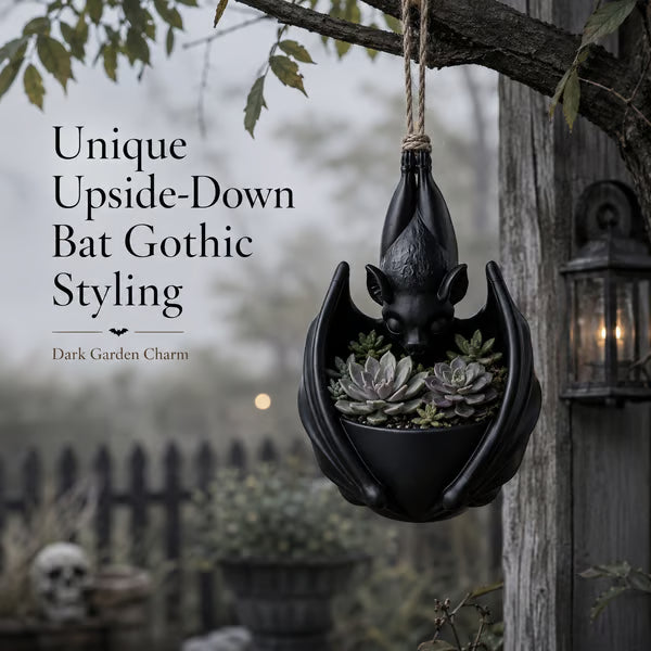 🦇 Upside‑Down Hanging Bat Planter