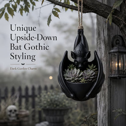 🦇 Upside‑Down Hanging Bat Planter