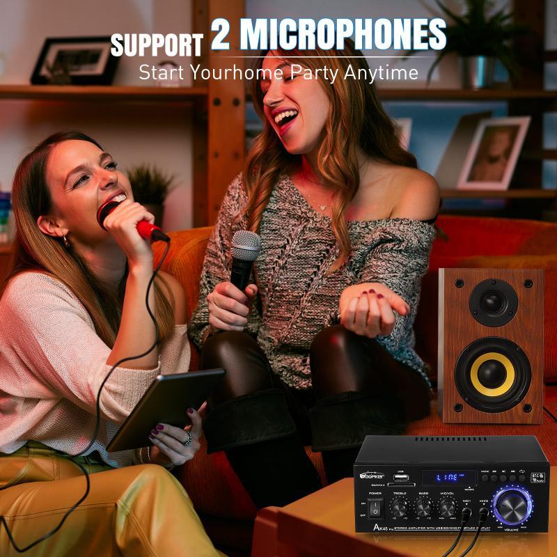 AK45 300W/AK45 Pro 400W Bluetooth 5.0 Stereo Amplifier