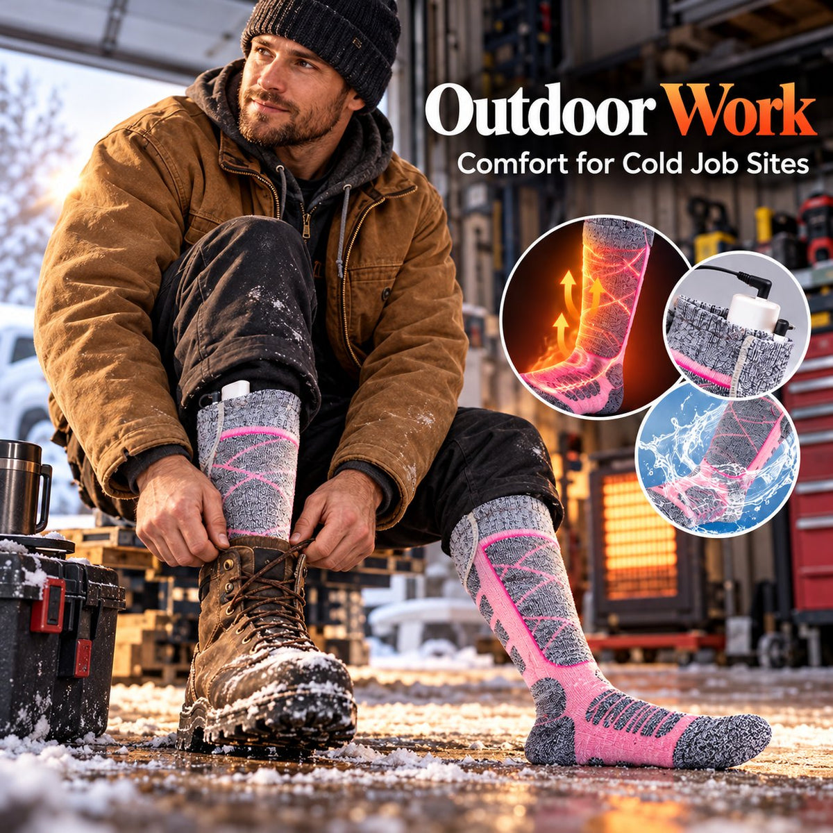 Stay Warm Anywhere – Rechargeable 3-Level Heated Socks