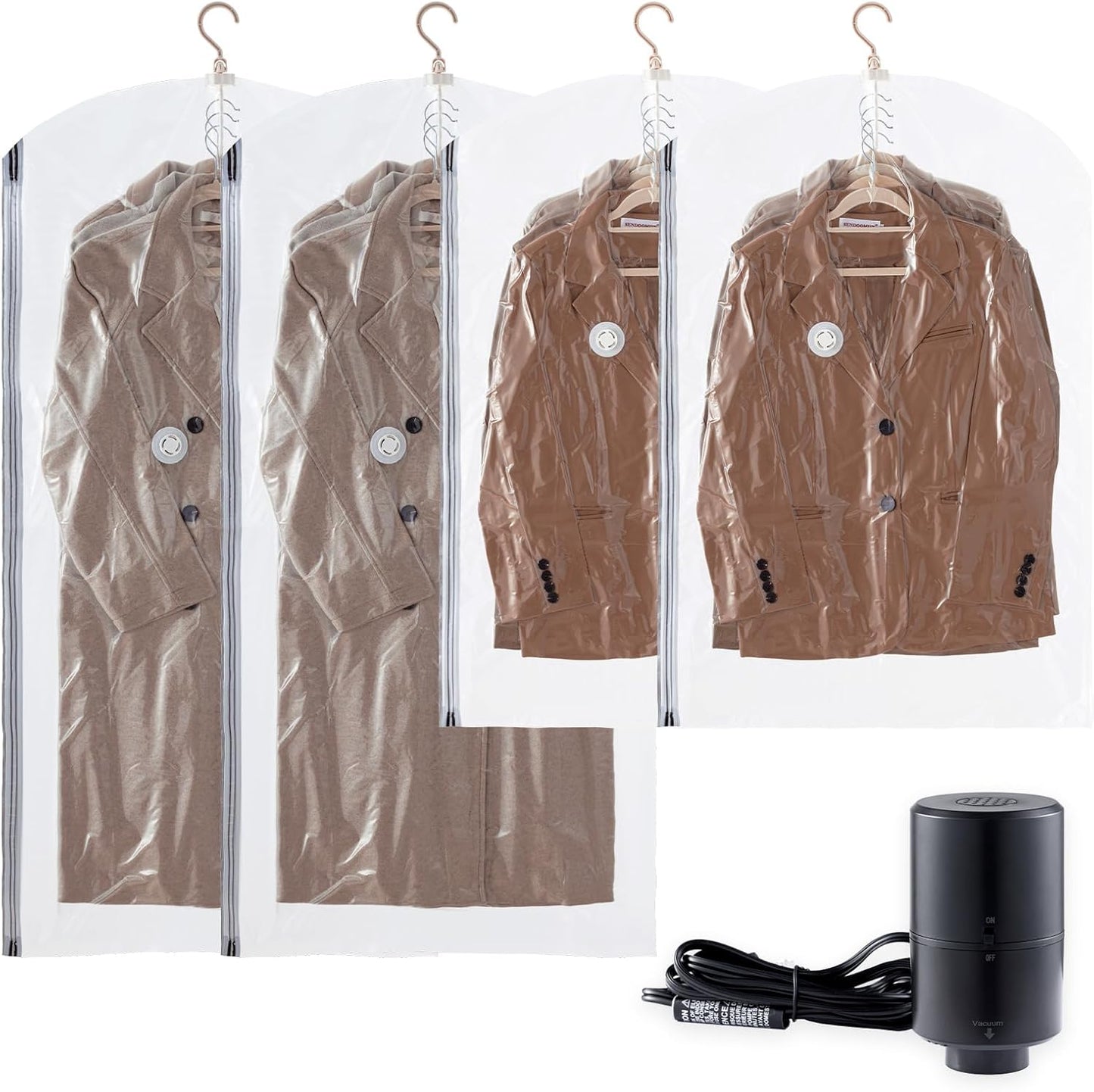 Vacuum Storage Sealer Bags Space Saver Bag for Clothing, Suits and Jackets(Includes air pump)