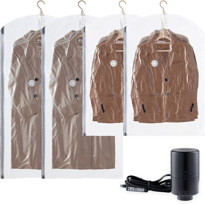 Vacuum Storage Sealer Bags Space Saver Bag for Clothing, Suits and Jackets(Includes air pump)