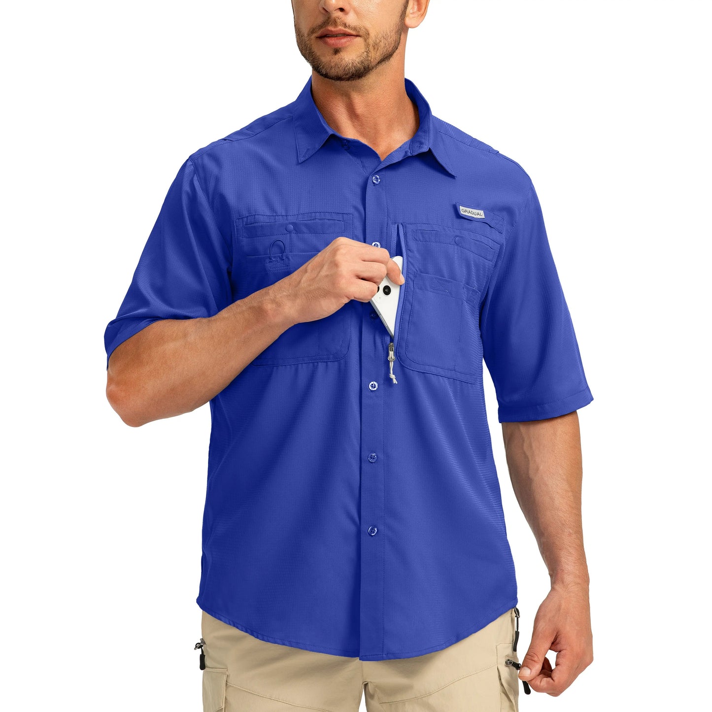 ☀️ Men’s UPF50+ Quick Dry Fishing Short Sleeve Shirt