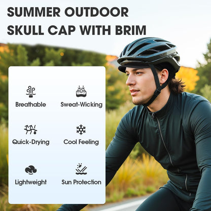 💯Quick-Dry Breathable Helmet Liner Sun Visor Skull Cycling Cap