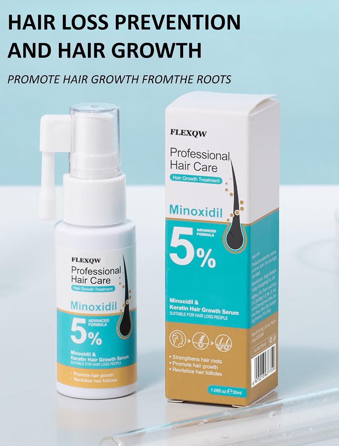 🔥HOT SALE🔥5% Minoxidil Scalp Massage Spray,Professional Hair Care Minoxidil, Keratin Hair Growth Serum for Men & Women,Fast Regrowth & Strengthens Hair Roots 30ML