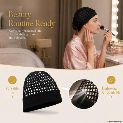 Humwam 3-Piece Stretchy Wide-Edge Sleeping Cap Set💫