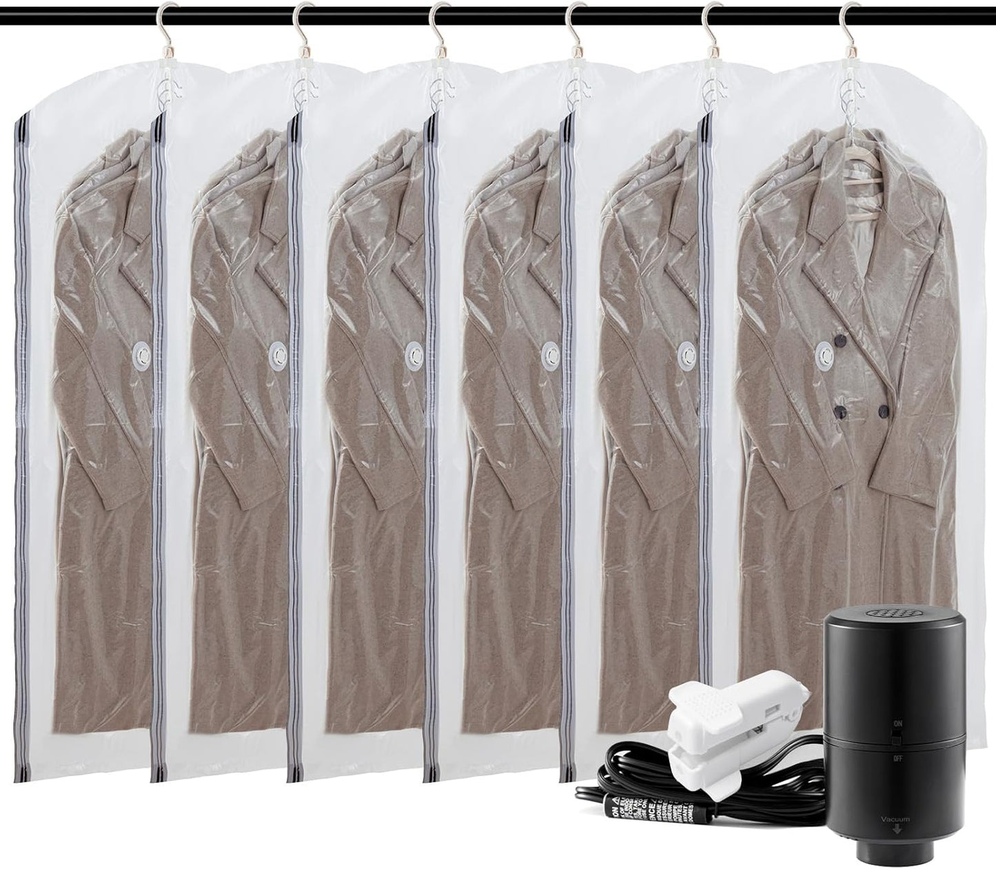 Vacuum Storage Sealer Bags Space Saver Bag for Clothing, Suits and Jackets(Includes air pump)