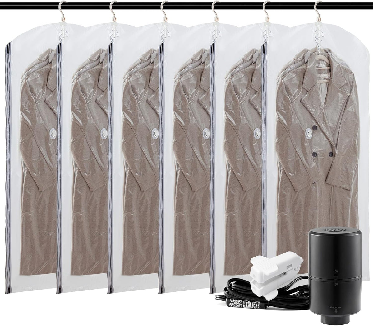 Vacuum Storage Sealer Bags Space Saver Bag for Clothing, Suits and Jackets(Includes air pump)