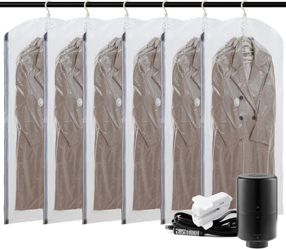 Vacuum Storage Sealer Bags Space Saver Bag for Clothing, Suits and Jackets(Includes air pump)