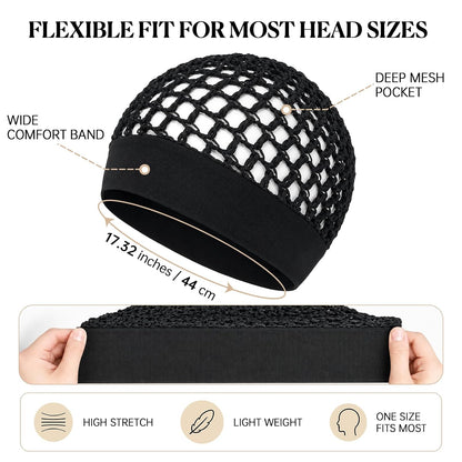 Humwam 3-Piece Stretchy Wide-Edge Sleeping Cap Set💫