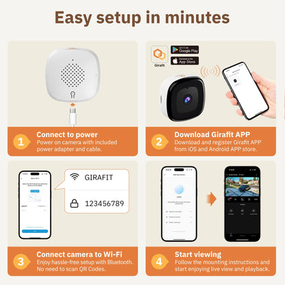 4K Indoor WiFi Security Camera with AI Detection & Color Night Vision