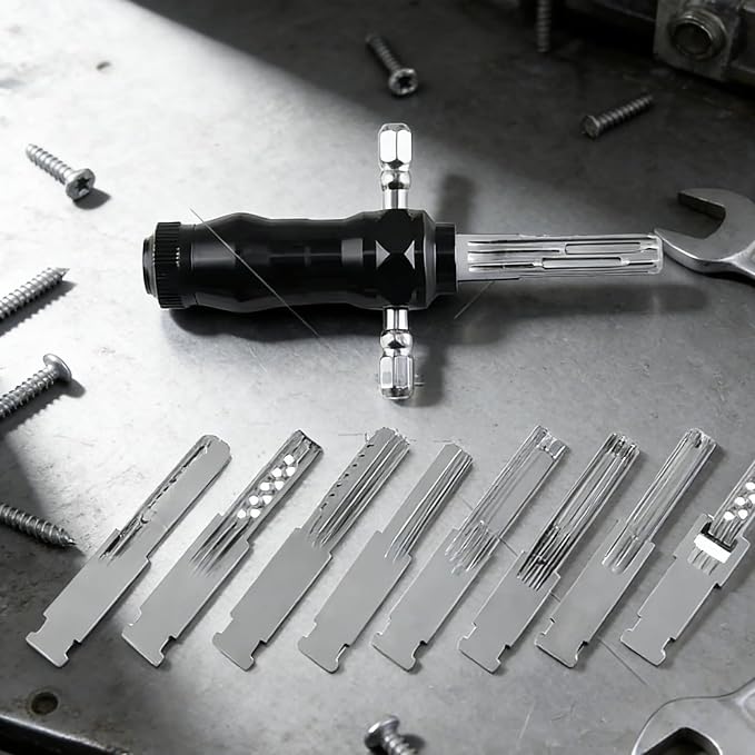 🔐Tubular Lock Pick Set: 9-in-1 Precision Unlocking Tool for Locksmiths