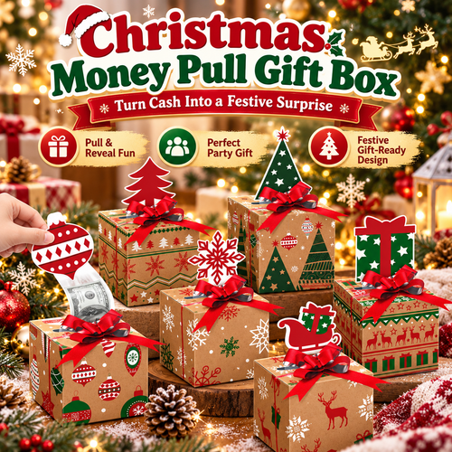 🎄 Christmas Money Pull Gift Box