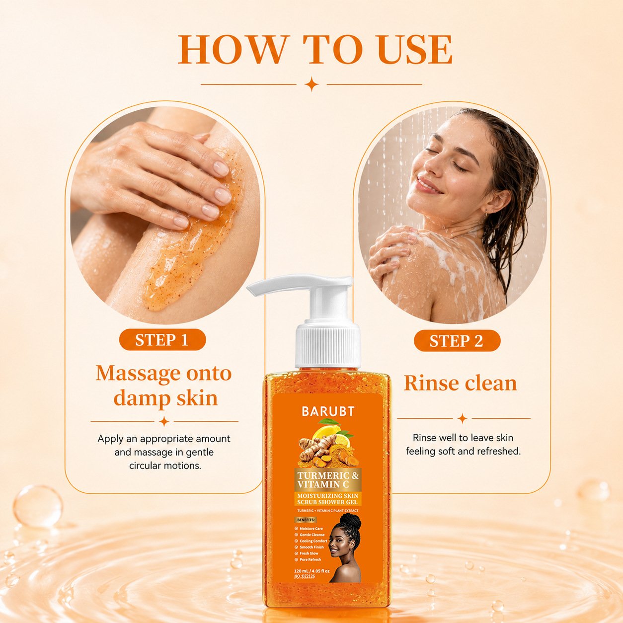 Turmeric & Vitamin C Moisturizing Exfoliating Shower Gel