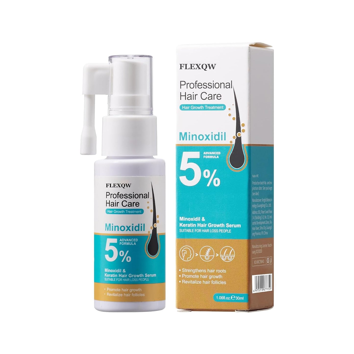 🔥HOT SALE🔥5% Minoxidil Scalp Massage Spray,Professional Hair Care Minoxidil, Keratin Hair Growth Serum for Men & Women,Fast Regrowth & Strengthens Hair Roots 30ML