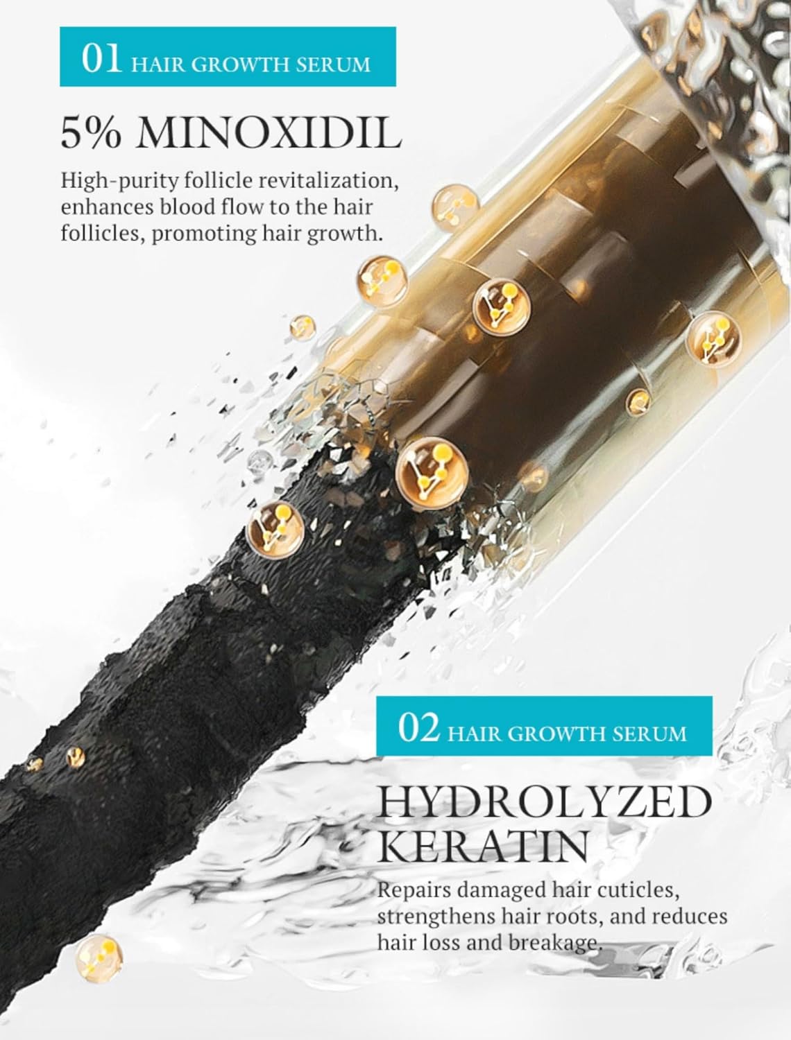 🔥HOT SALE🔥5% Minoxidil Scalp Massage Spray,Professional Hair Care Minoxidil, Keratin Hair Growth Serum for Men & Women,Fast Regrowth & Strengthens Hair Roots 30ML